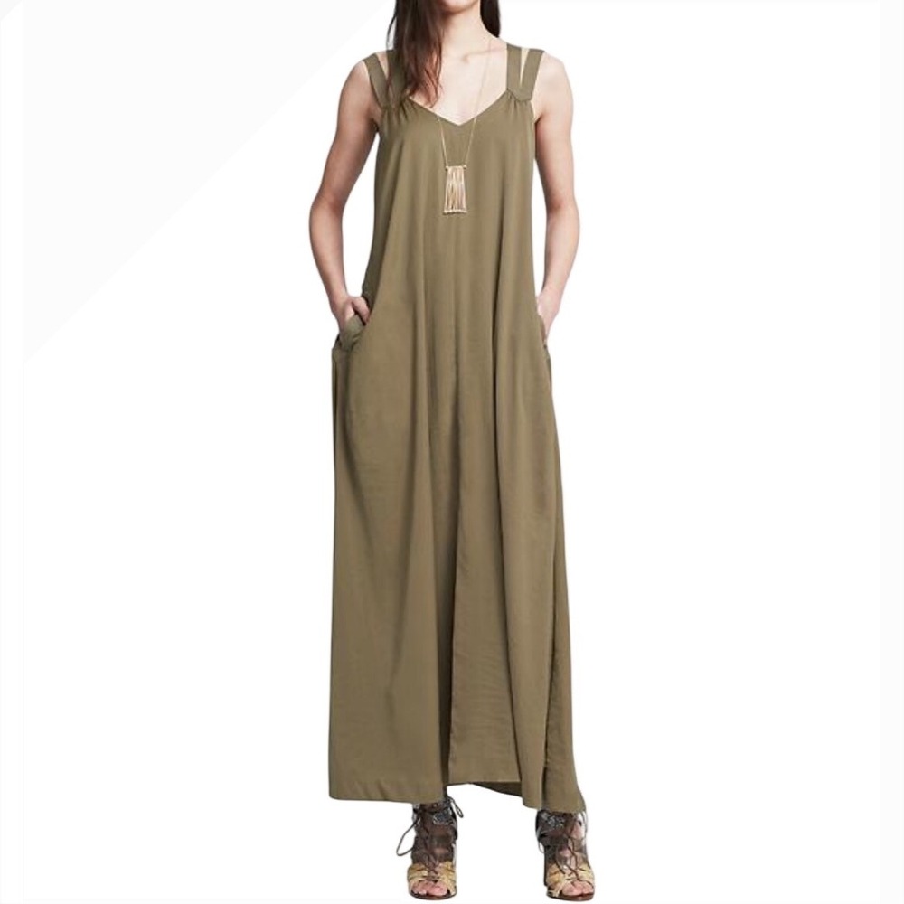 Banana Republic Heritage Collection Double Strap Cross Back Midi Dress Womens 4